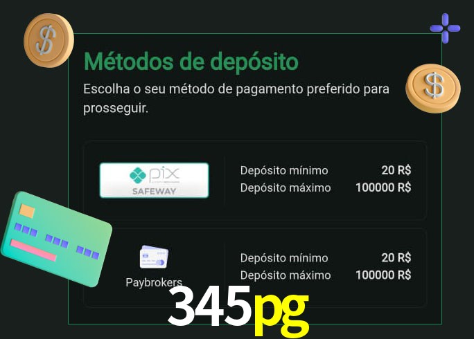 O cassino 345pg oferece uma grande variedade de métodos de pagamento
