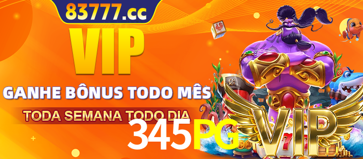 Banner promocional do 345PG oferecendo 100% de recompensas adicionais contínuas para quem fizer o login diário (Daily sign-in), com um mascote de coelho.