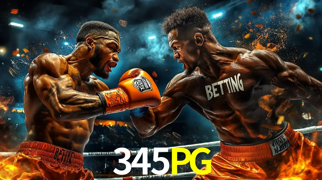 Dois boxeadores em uma luta intensa e explosiva, representando a adrenalina e as oportunidades de apostas em esportes de combate disponíveis na plataforma 345PG.